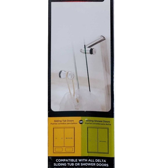 Simplicity Handle w/ Knobs for Sliding Shower or Bathtub Door, Chrome -Free Ship - Picture 6 of 10